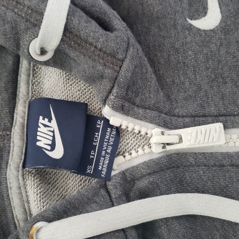 Nike Heather Gray Full Zip Hoodie with White Accents Size XS - Picture 6 of 10